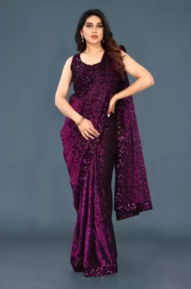 velvet saree