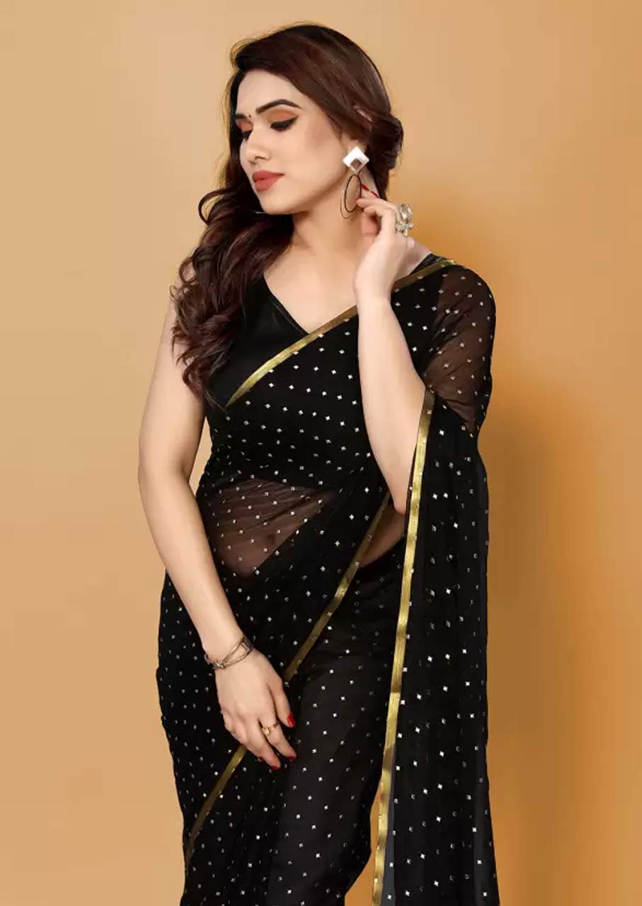 Black colour saree