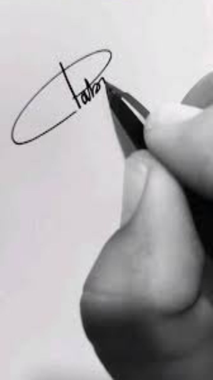 kya name ke pehle letter ko ghuma kar sign kar sakte hain