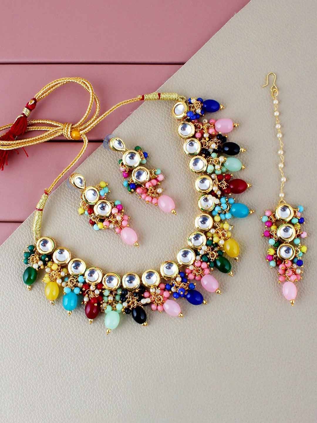 Multicolour kundan set