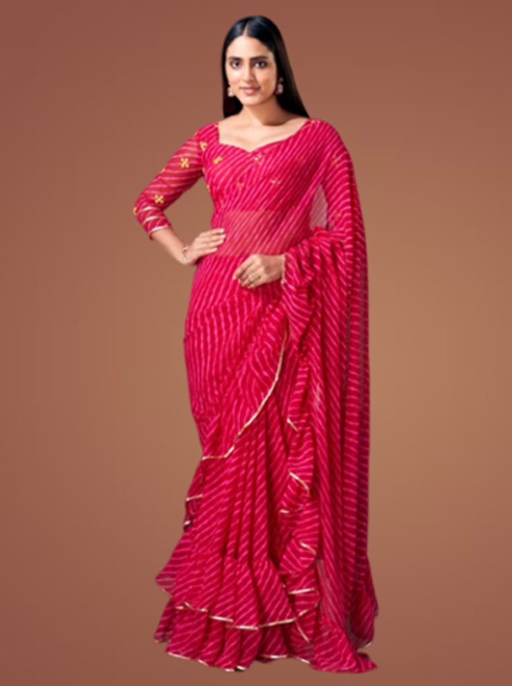 ruffle saree designs