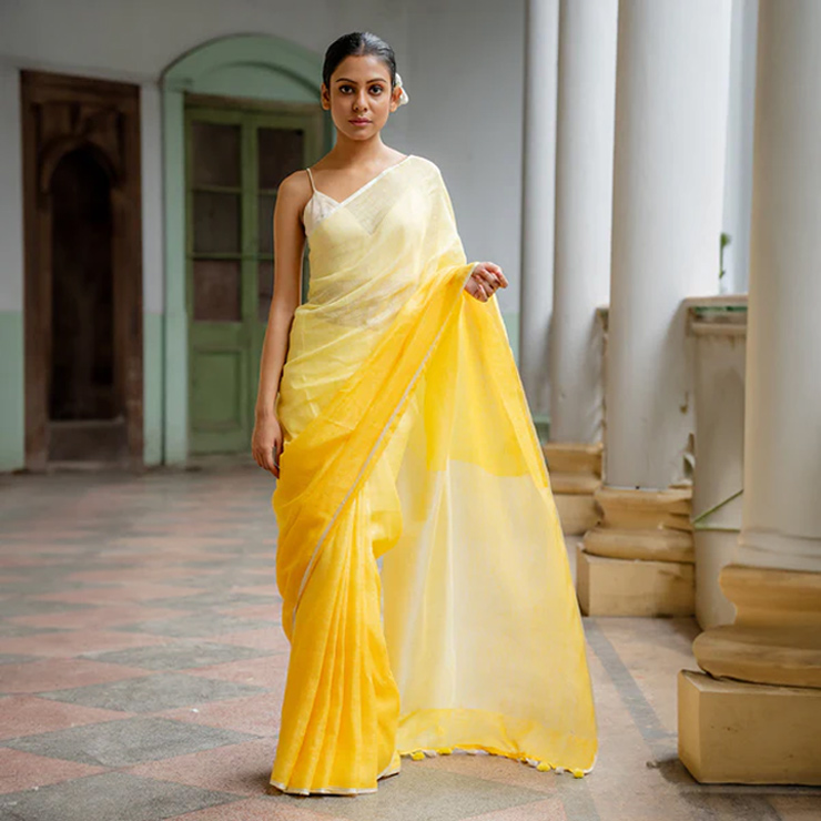 yellow saree