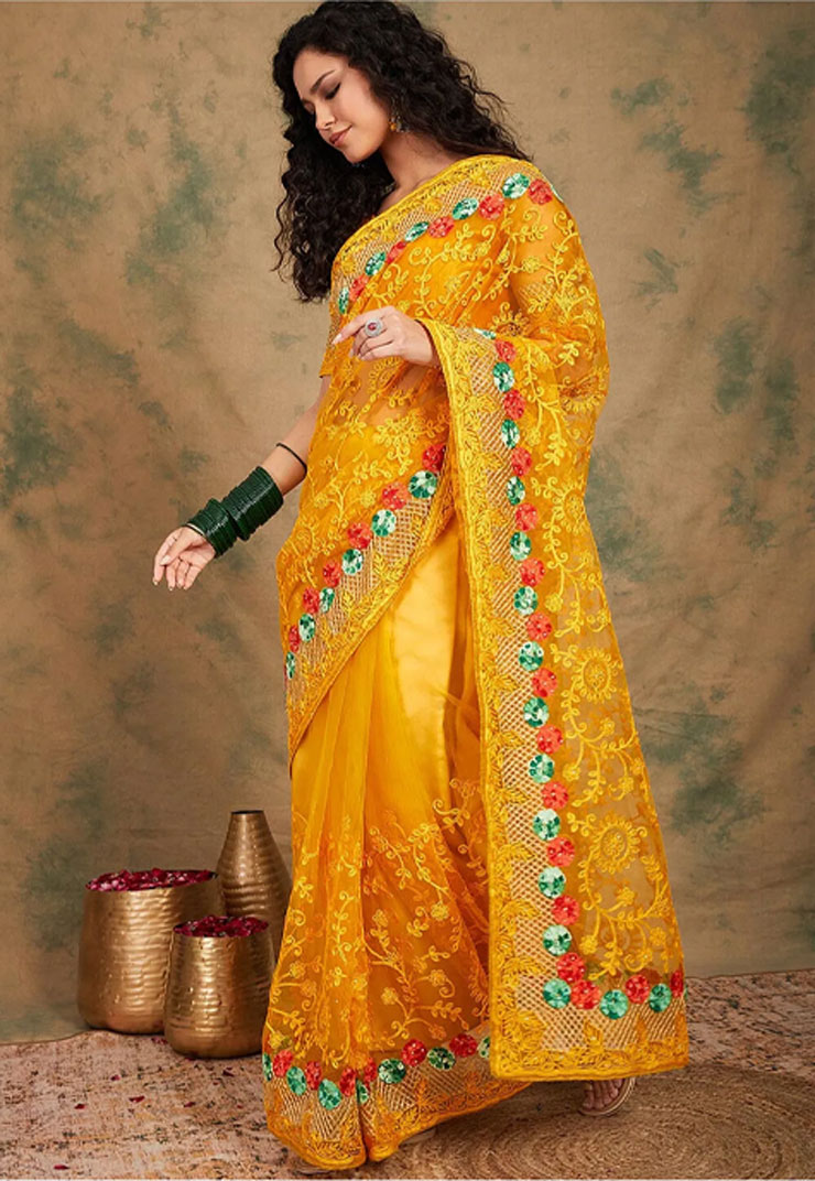 yellow saree designs