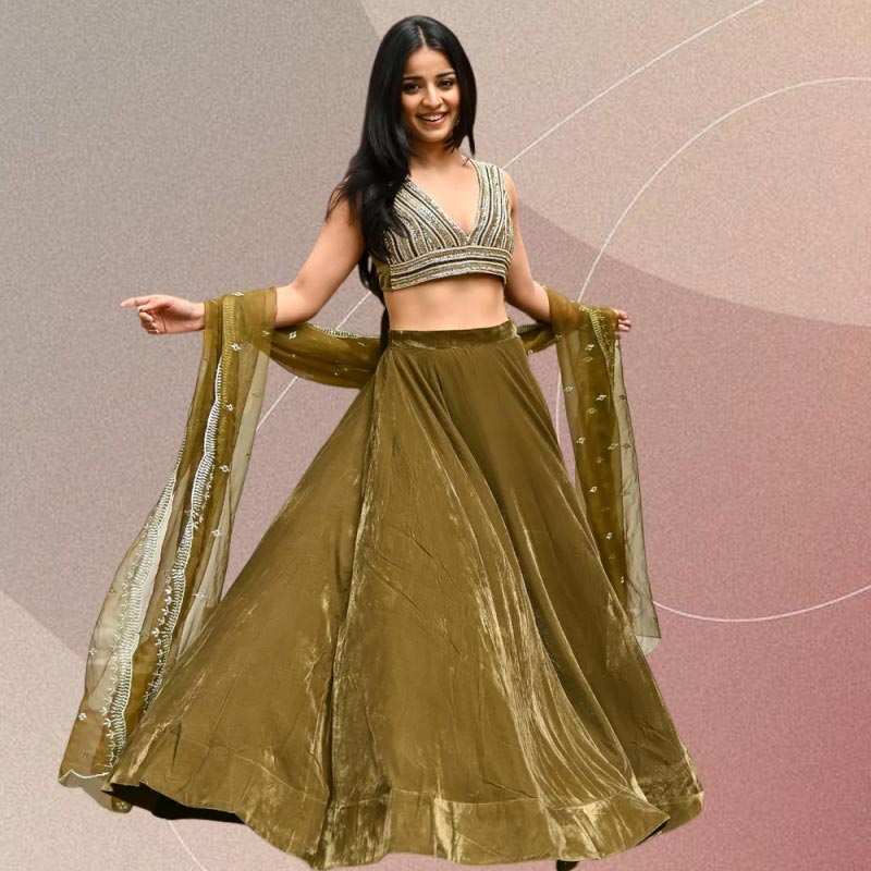 Olive green lehenga