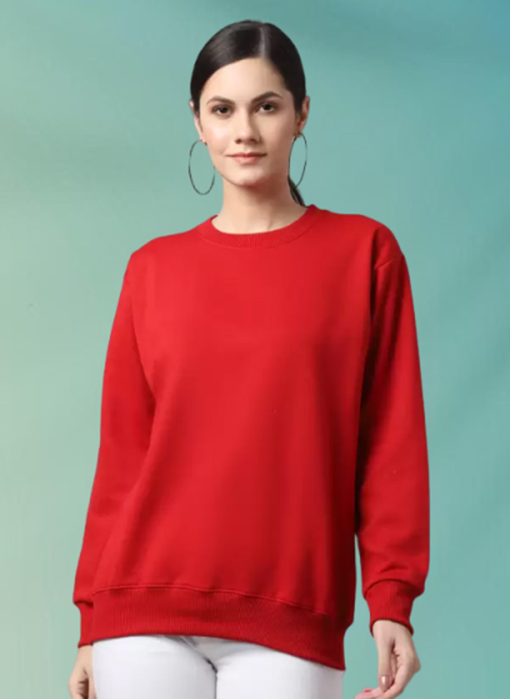 Red plain sweatshirt