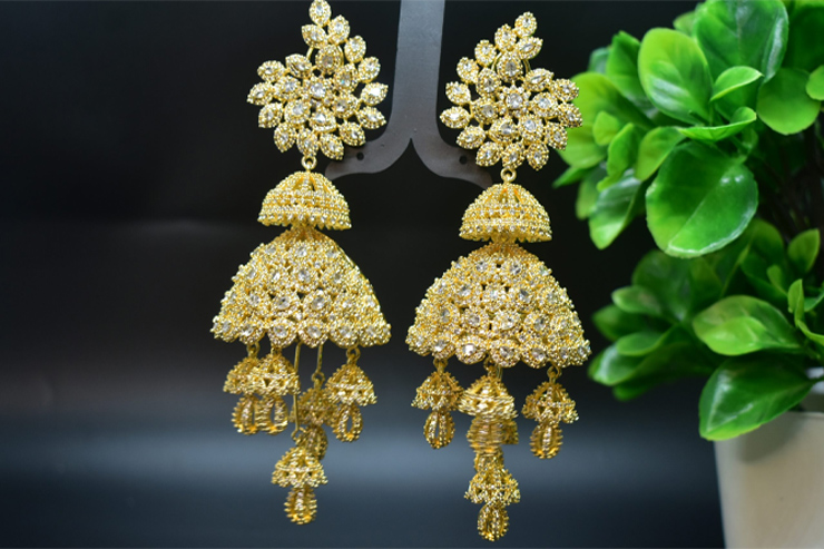 yellow jhumka designs (2)