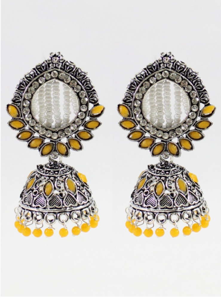 yellow jhumka designs (4)