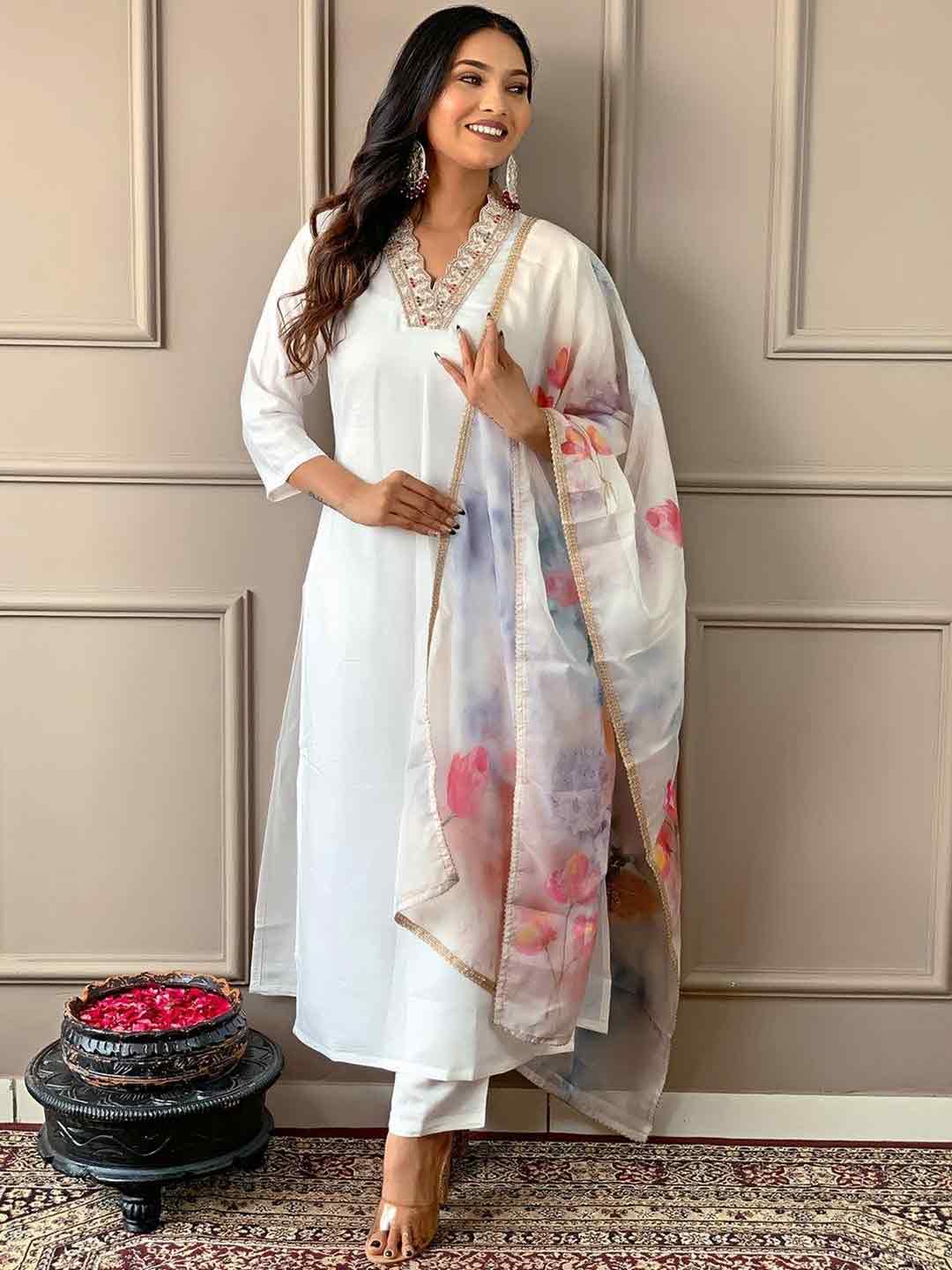 white salwar suit designs