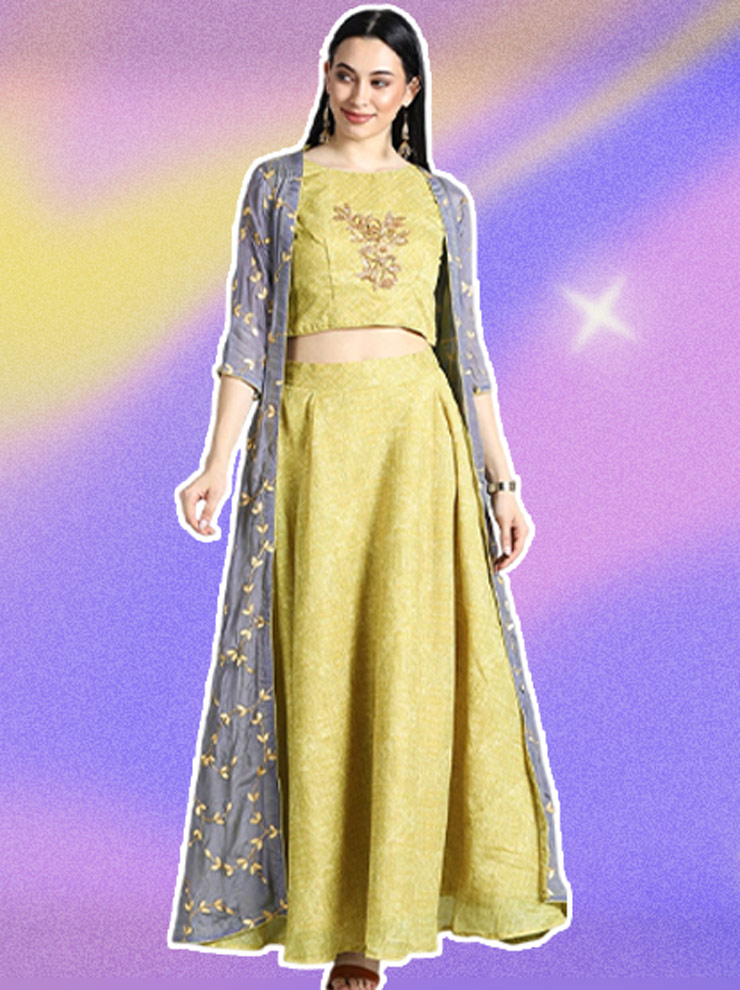 Foil Printed Skirt & Top Set (2)