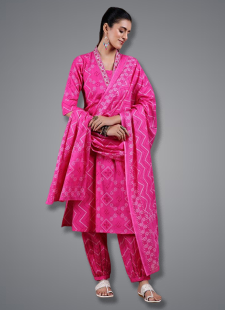 bandhani print suit designs (6)
