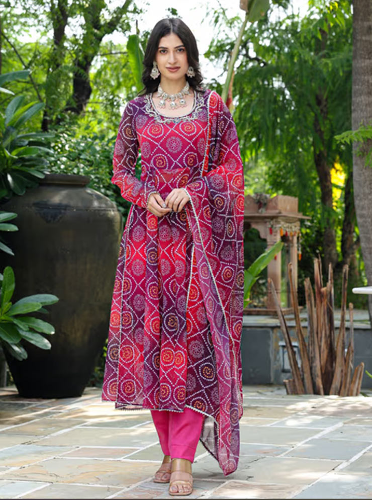 bandhani print suit designs (7)