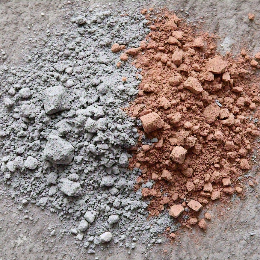 ash and brick fragments