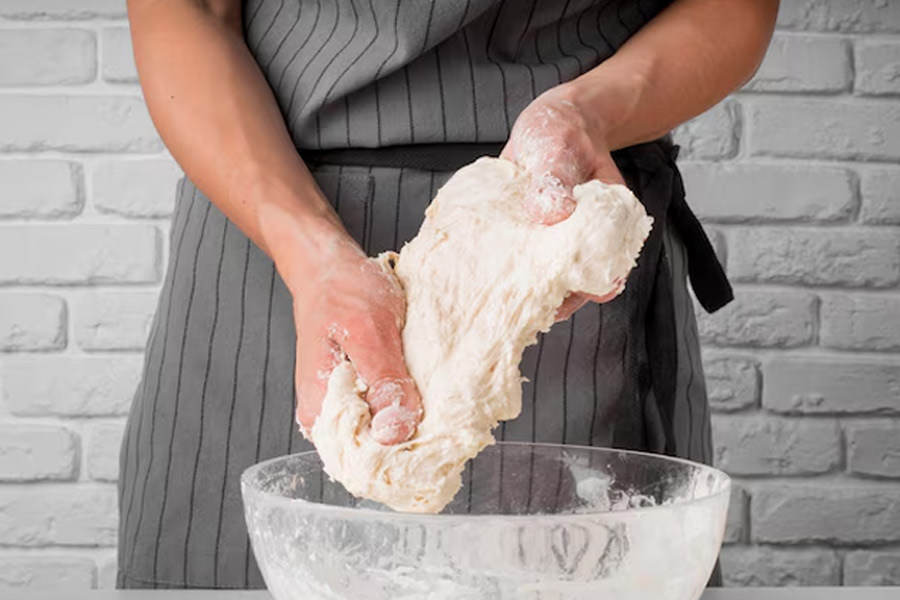 heat dough for few seconds