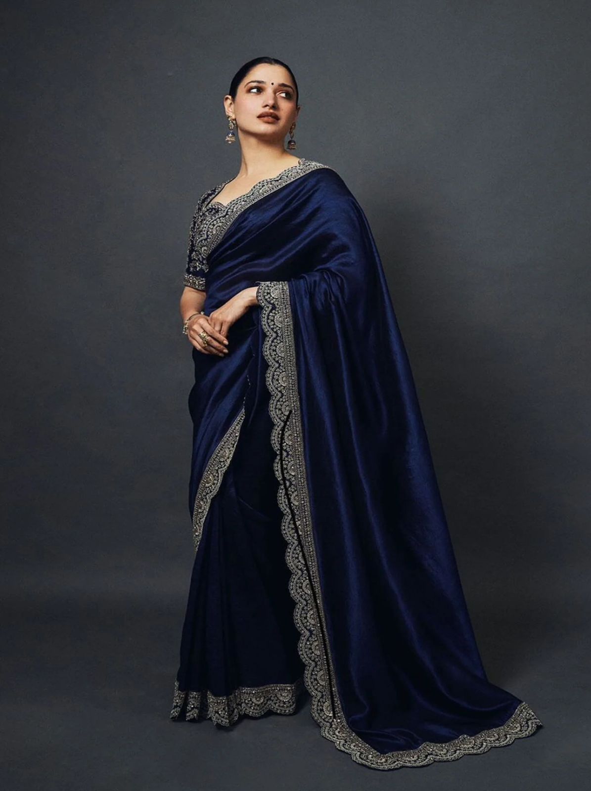 Winter saree draping styles