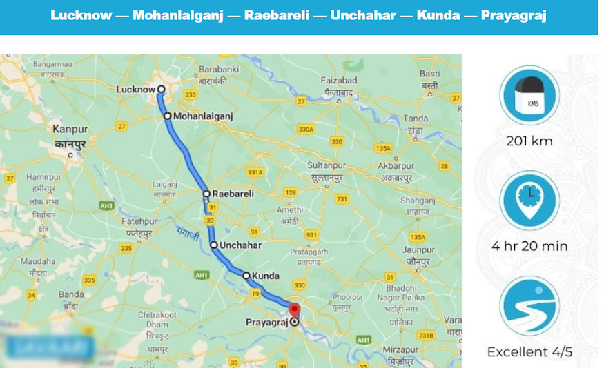 Lucknow-Prayagraj route