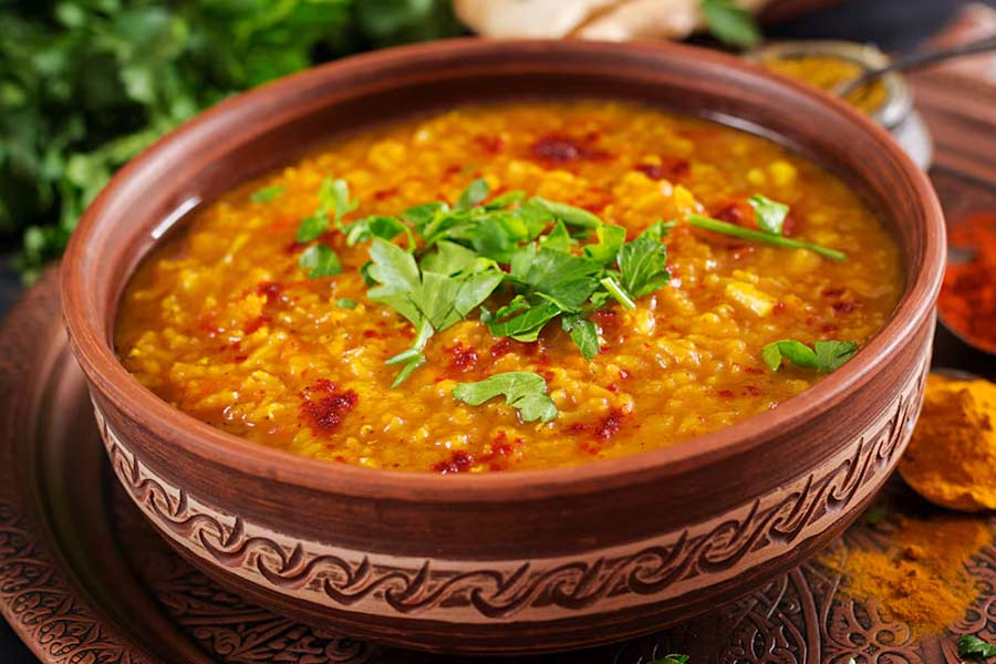 moong daal with mooli ka patta