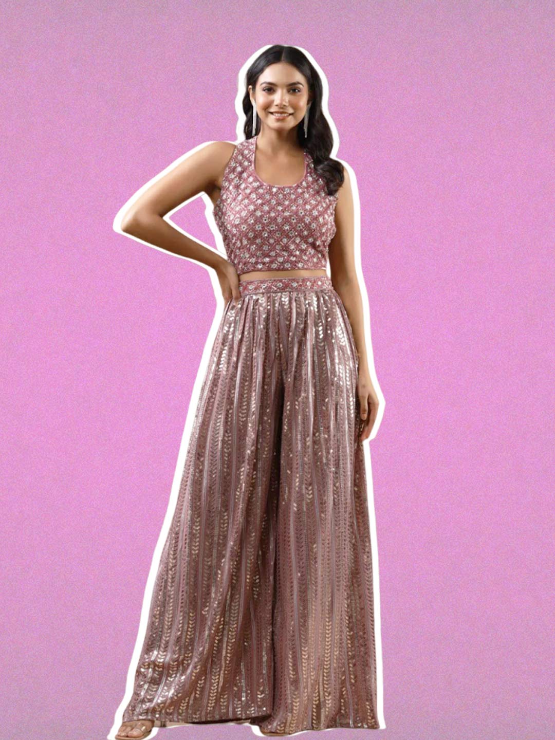 stylish and new designs top and palazzo set for wedding function (4)