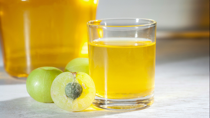 Amla soaked in turmeric water