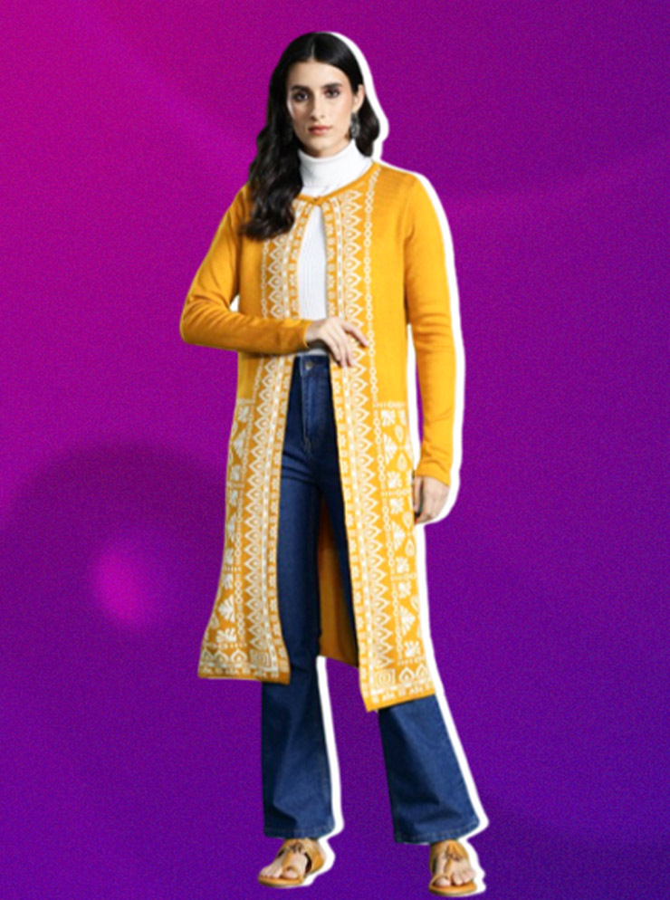 long sweater new designs with jeans for winter season