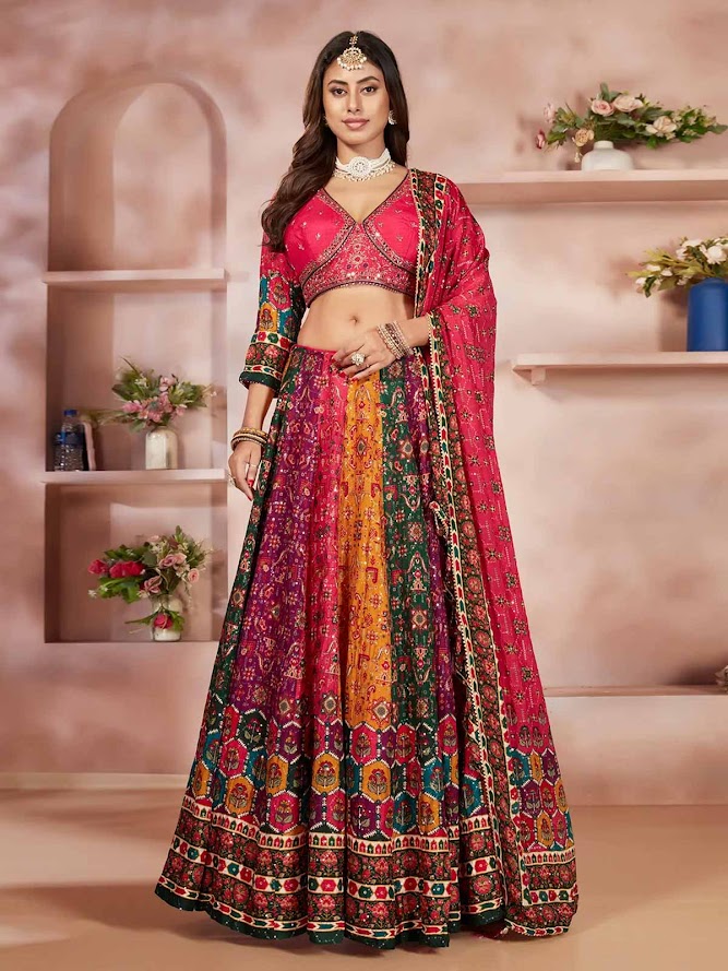 multi colour lehenga