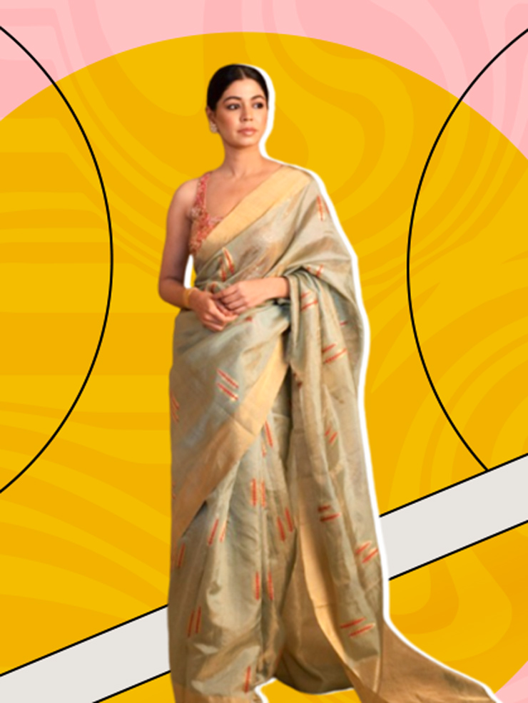 chanderi saree for reception party (3)