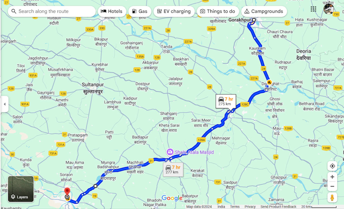 gorakhpur to prayagraj road