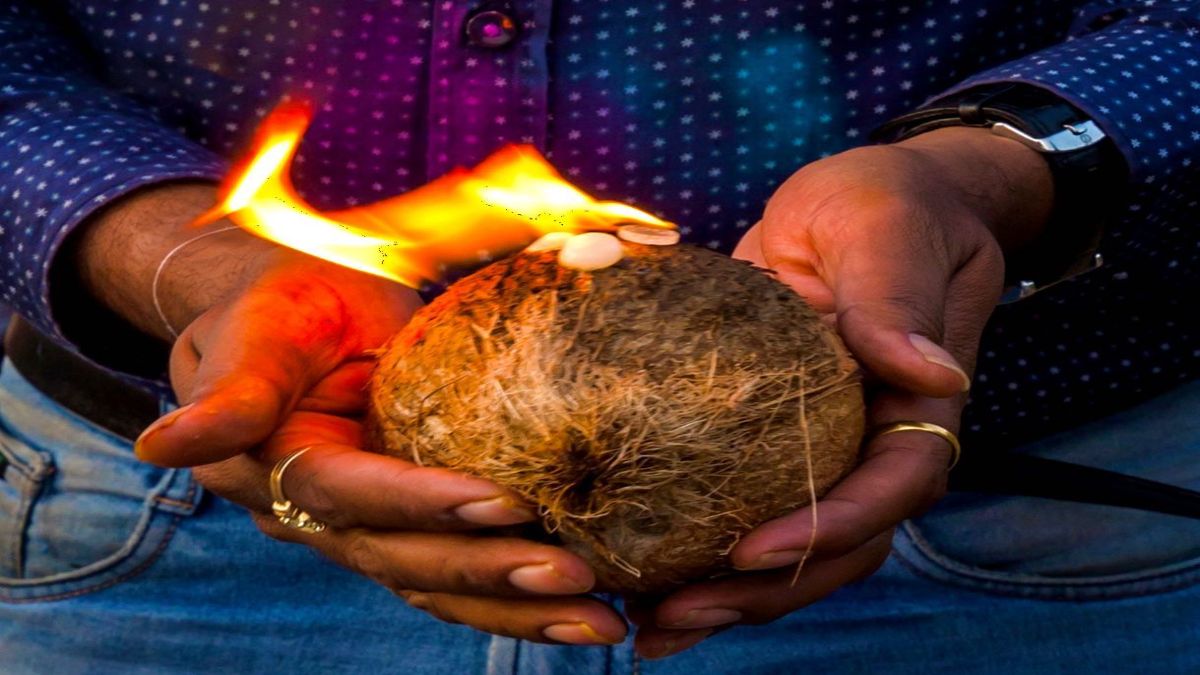 nariyal pr kapur jalane ka tarika