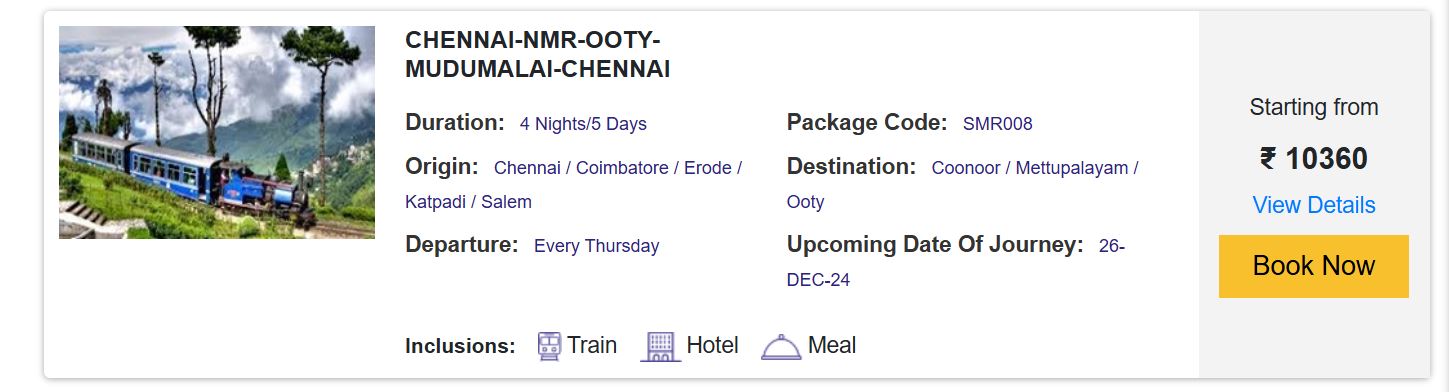 25 december to 1st january 2025 irctc budget tour packages cost and all details3