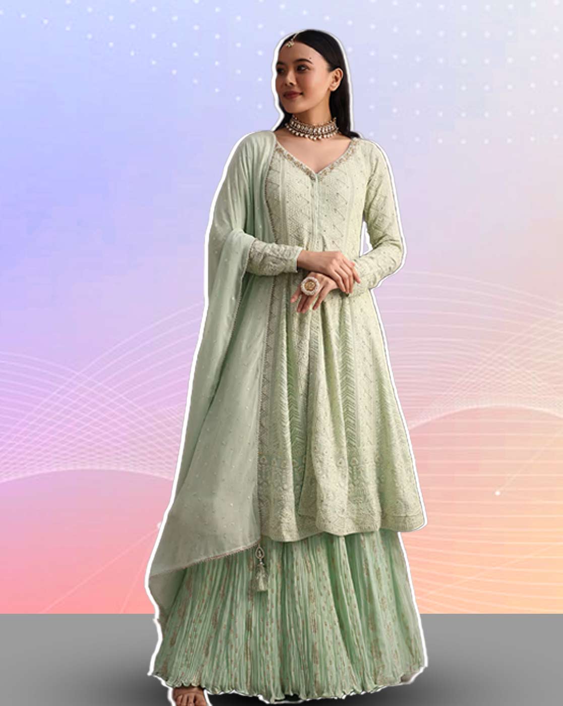 long kurti with skirt (3)