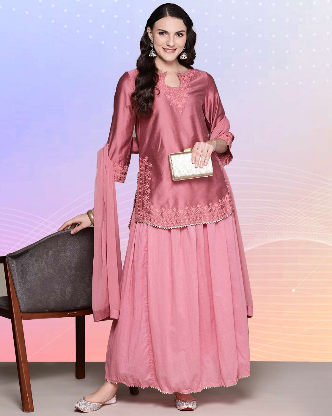 long kurti with skirt (4)