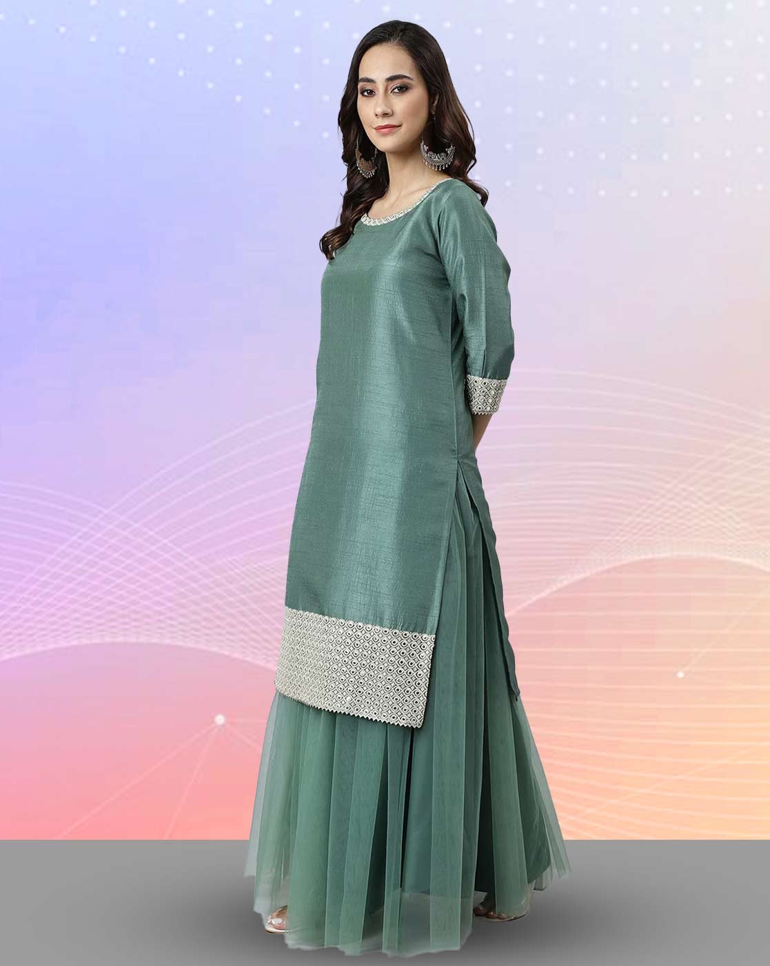 long kurti with skirt (5)