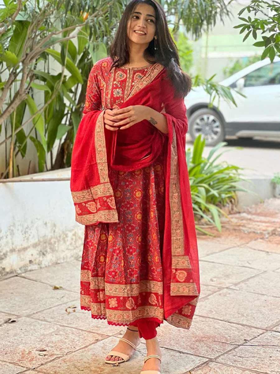 Gheredar anarkali suit