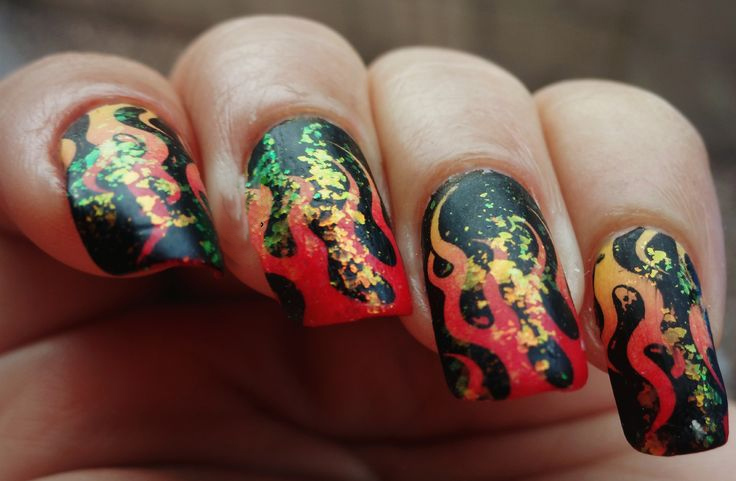 Fire nail art designs