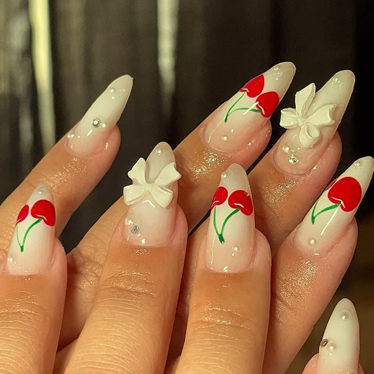 Cherry designs nail art