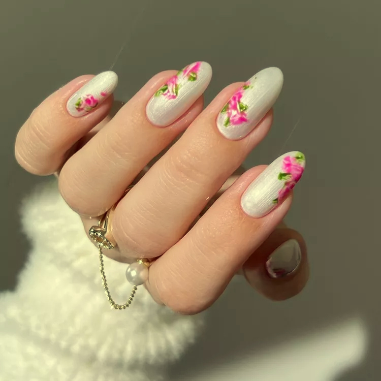 Flower design nail art (2)