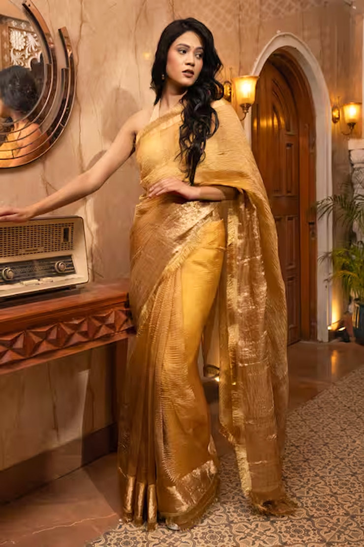 Plain silk saree