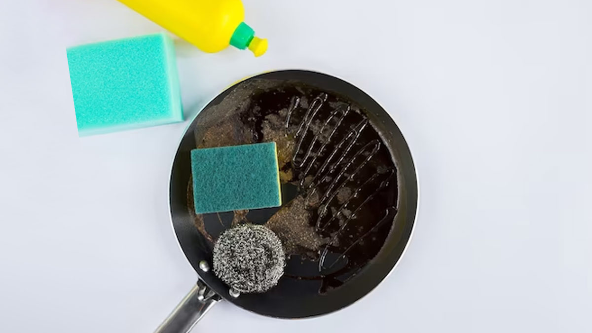 clean burnt pan