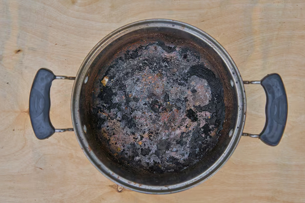 the burnt pan will be cleaned