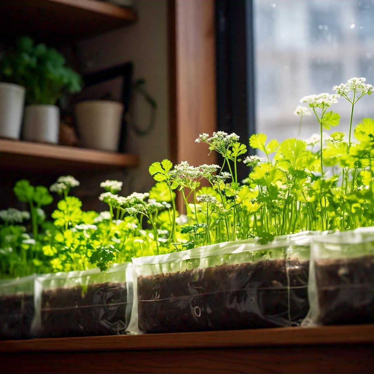 How to plant coriander seeds in grow bags