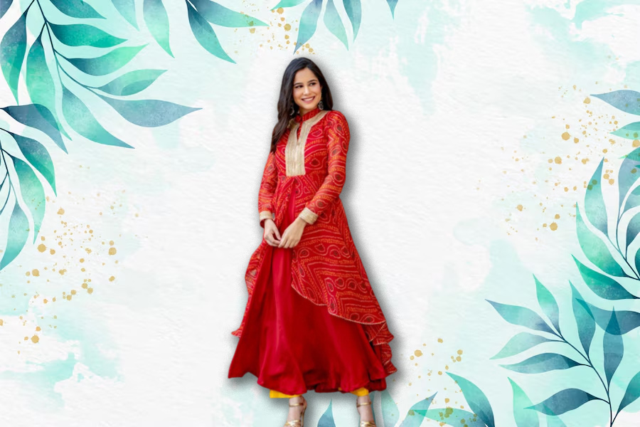 bandhani print kurti latest designs (2)