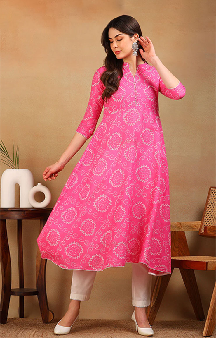 bandhani print kurti latest designs (3)