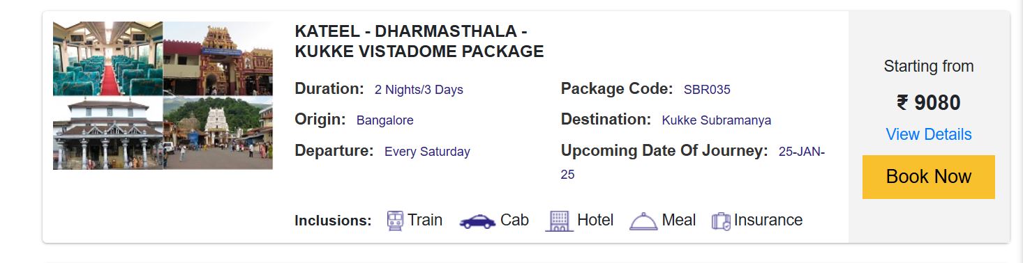 sri kukke subrahmanya to somnath top 3 irctc temples tour packages from bengaluru3