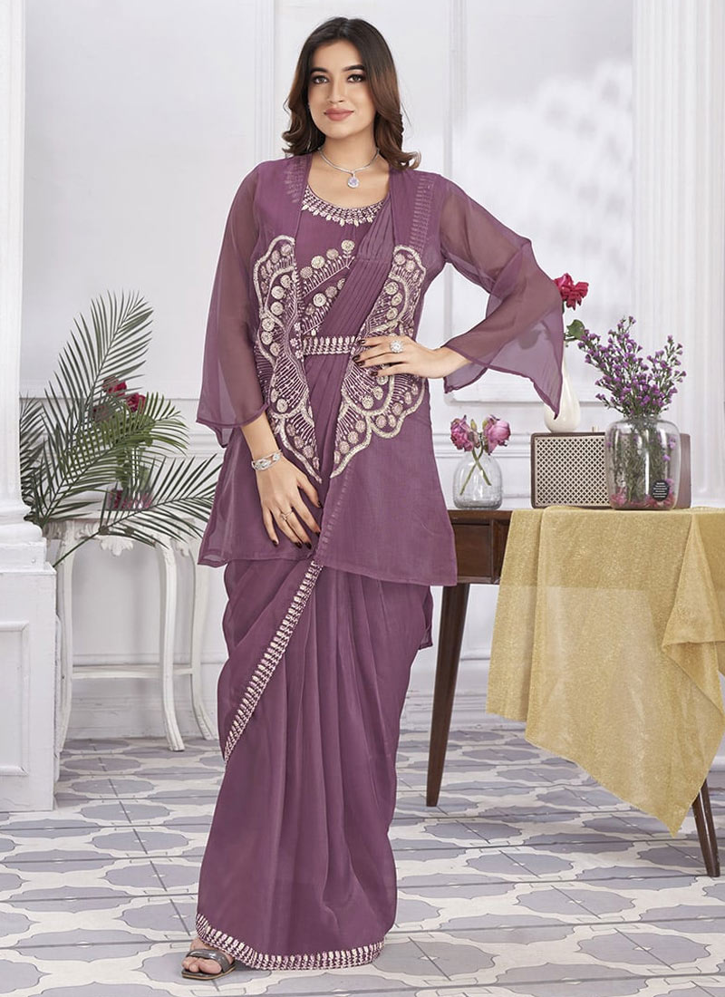 saree with blazer (5)