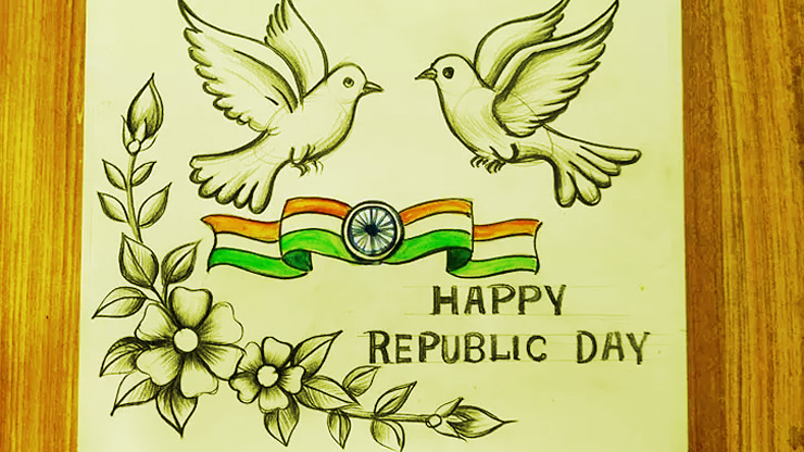 Republic day drawing 2025