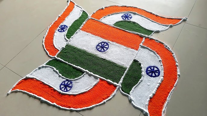 indian flag rangoli