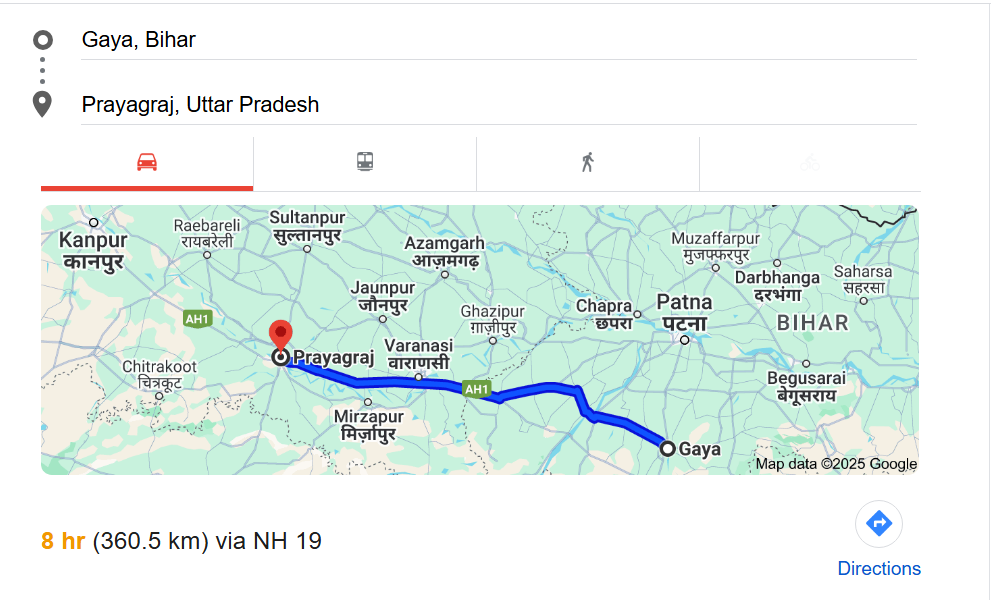 gaya to prayagraj road trip and best places to visit