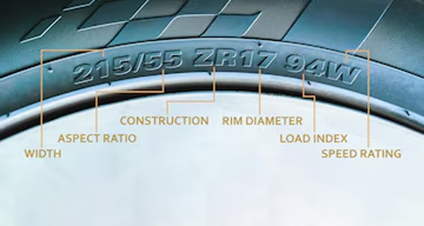 Numbers on car tyres