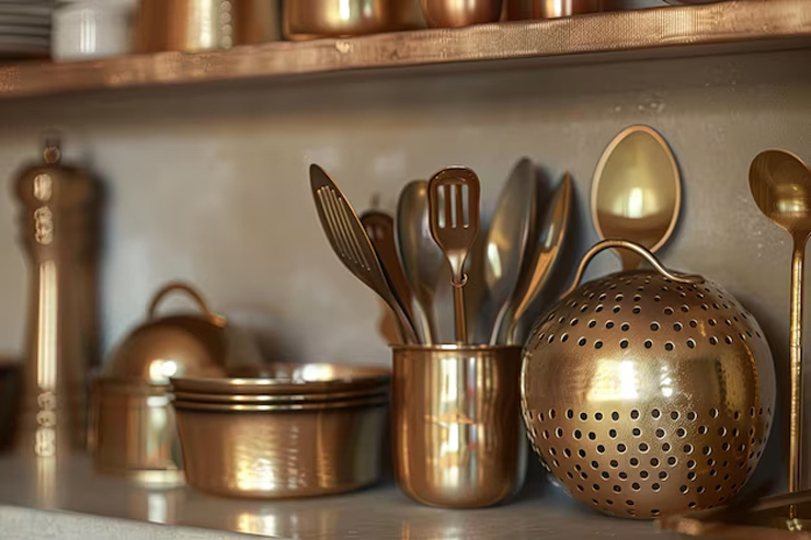 baking soda to clean brass utensil