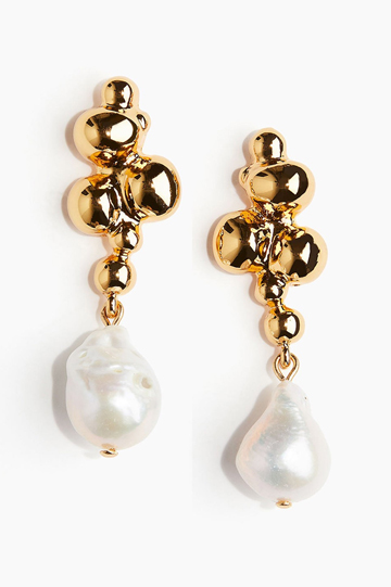 golden peral ear rings