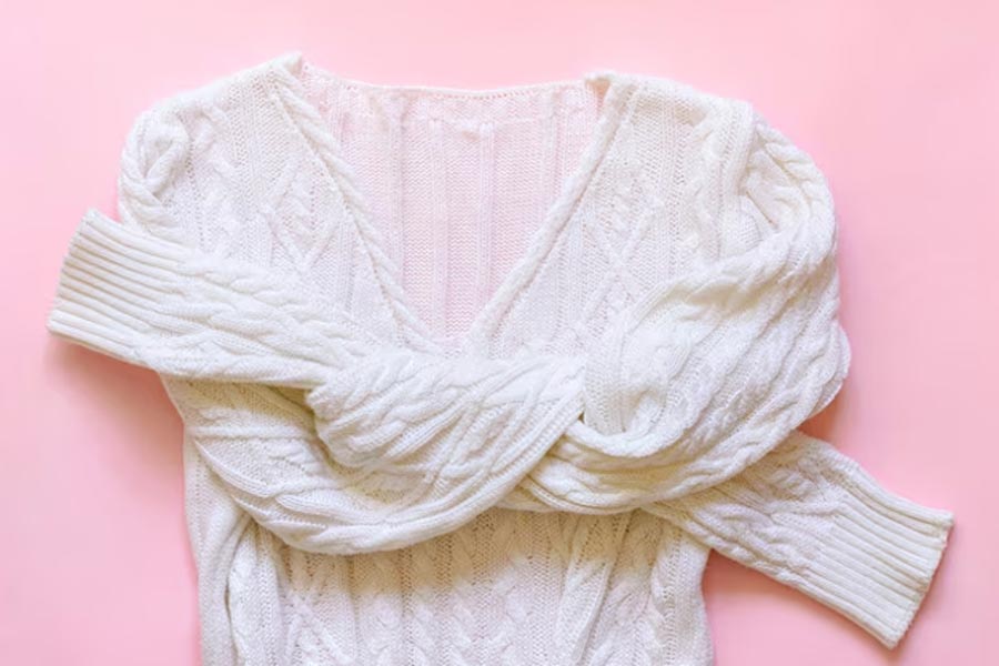 Hangers on hangers in bathroom